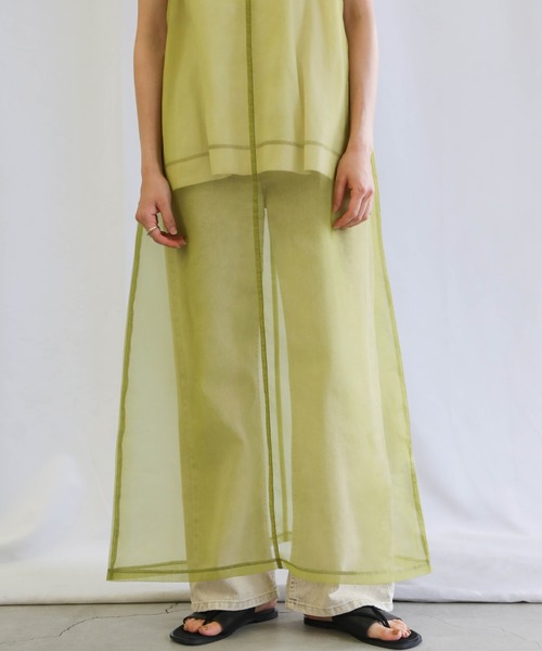 select MOCA（セレクトモカ）の「シアーラウンドスリーブワンピース　　センターラインシースルーワンピース　　シアーワンピース（ワンピース・レディース・ブラック/オレンジ/ライトグリーン/アイボリー・FREE）」の22枚目の写真