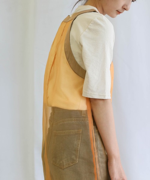 select MOCA（セレクトモカ）の「シアーラウンドスリーブワンピース　　センターラインシースルーワンピース　　シアーワンピース（ワンピース・レディース・ブラック/オレンジ/ライトグリーン/アイボリー・FREE）」の19枚目の写真