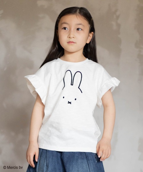 Miffy( ミッフィー)の「【JAM&LINK限定】miffy/ ミッフィー フリル袖Tシャツ(Tシャツ/カットソー・キッズ・ライトピンク/オフホワイト/ミント/ブラック/ライラック/スモークピンク/ホワイト・110cm/120cm/90cm/130cm/140cm/100cm)」の3枚目の写真