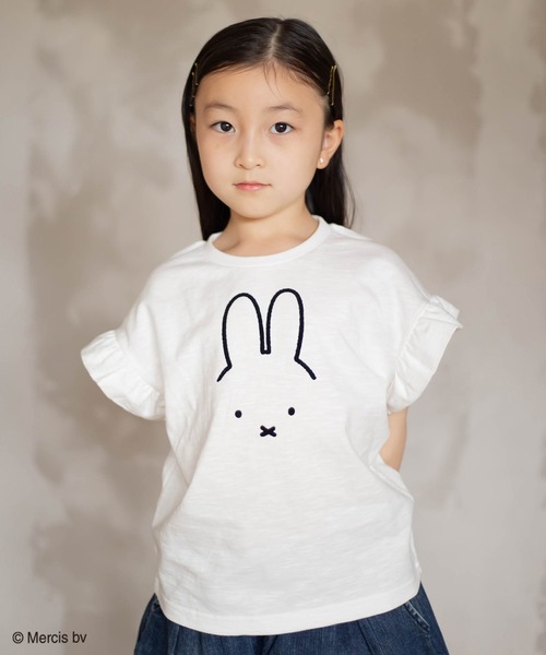 Miffy( ミッフィー)の「【JAM&LINK限定】miffy/ ミッフィー フリル袖Tシャツ(Tシャツ/カットソー・キッズ・ライトピンク/オフホワイト/ミント/ブラック/ライラック/スモークピンク/ホワイト・110cm/120cm/90cm/130cm/140cm/100cm)」の4枚目の写真