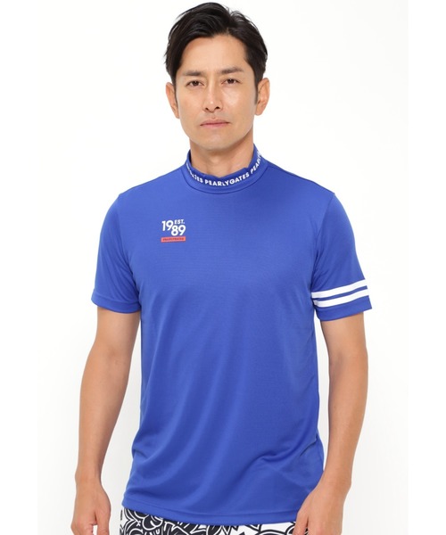 PEARLY GATES(パーリーゲイツ)の「【PEARLY GATES】ドライタッチ 半袖ハイネック カットソー(Tシャツ/カットソー)」|ブルー