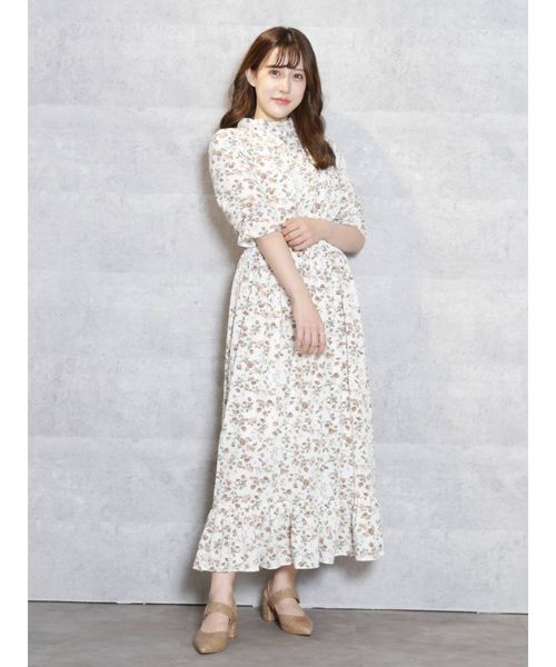 dazzlin（ダズリン）の「ミニフラワーフリルワンピース（ワンピース・レディース・オフホワイト/ピンク/グリーン・FREE）」の6枚目の写真