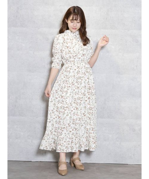 dazzlin（ダズリン）の「ミニフラワーフリルワンピース（ワンピース・レディース・オフホワイト/ピンク/グリーン・FREE）」の7枚目の写真