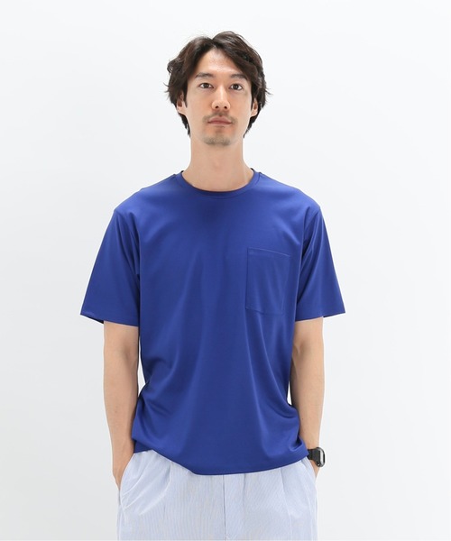 EDIFICE（エディフィス）の「FUNCTIONAL スムース コットン クルーネックTシャツ（Tシャツ/カットソー・メンズ・ホワイト×ホワイト/ベージュ系その他/ネイビー/サックスブルー/ブルー/アーミー・LARGE/MEDIUM/SMALL/X-LARGE）」の6枚目の写真