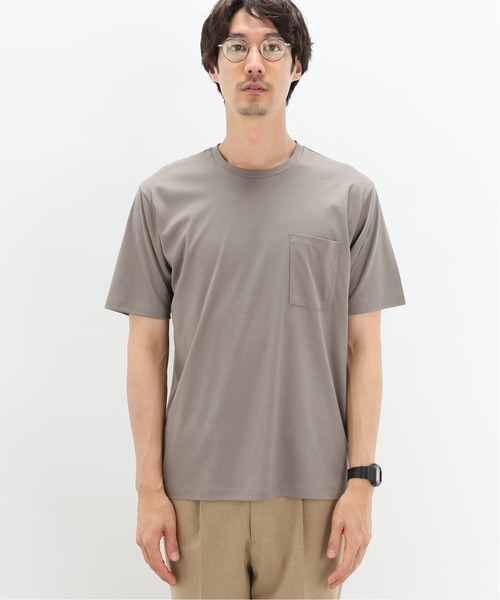 EDIFICE（エディフィス）の「FUNCTIONAL スムース コットン クルーネックTシャツ（Tシャツ/カットソー・メンズ・ホワイト×ホワイト/ベージュ系その他/ネイビー/サックスブルー/ブルー/アーミー・LARGE/MEDIUM/SMALL/X-LARGE）」の9枚目の写真