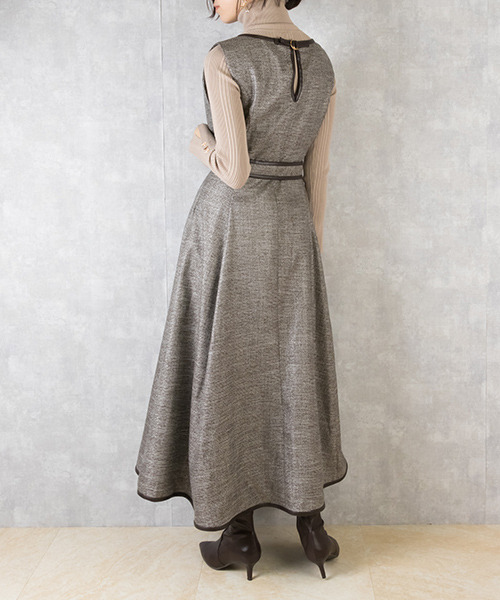 RANDA ノースリーブロングワンピース HUG.U ワンピース レディース ノースリーブ ロング ロング