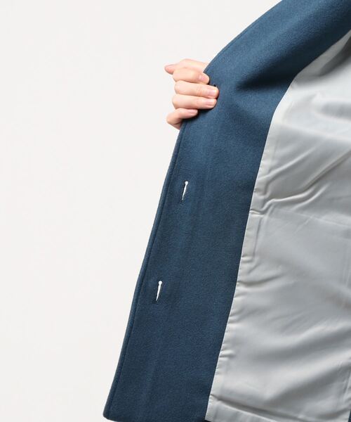 LOWRYS FARM（ローリーズファーム）の「ＴＲノーカラージャケット　887608（ノーカラージャケット・レディース・ブラウン/ブルー/アイボリー・FREE）」の4枚目の写真