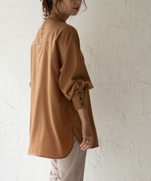 rectangle（レクタングル）の「タックドレスシャツ/ブザムシャツ（シャツ/ブラウス・レディース・ブルー/モカ/オフホワイト/ブラック/オリーブ/グレイッシュベージュ・FREE）」の8枚目の写真