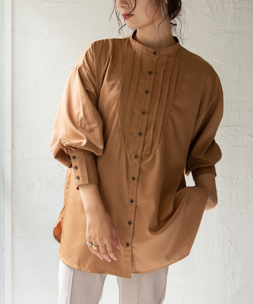 rectangle（レクタングル）の「タックドレスシャツ/ブザムシャツ（シャツ/ブラウス・レディース・ブルー/モカ/オフホワイト/ブラック/オリーブ/グレイッシュベージュ・FREE）」の18枚目の写真