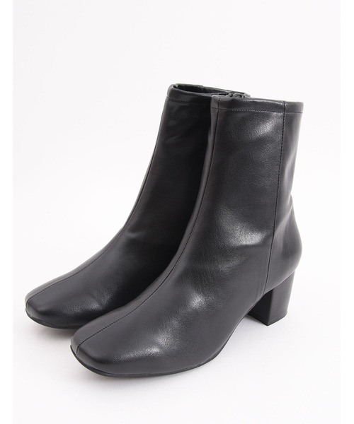 POU DOU DOU(プードゥドゥ)の「スクエアトゥヒールショートブーツ(ブーツ・レディース・ブラック/ブラウン・4/3)」の11枚目の写真