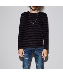 【NO ID.】Bicule Lamb Pile Border Crew-Neck Pullover / ビキューレ ラム パイル ボーダー クルーネック プルオーバー