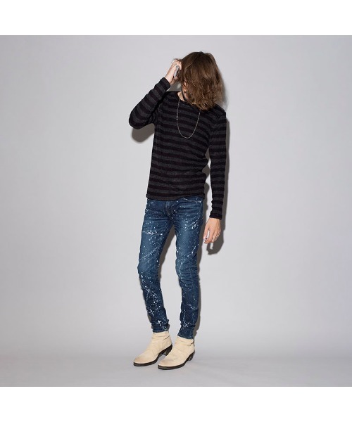 NO ID.(ノーアイディ)の「【NO ID.】Bicule Lamb Pile Border Crew-Neck Pullover / ビキューレ ラム パイル ボーダー クルーネック プルオーバー(ニット/セーター・メンズ・ホワイト×ブラック/グレー系その他/ホワイト×ネイビー/ブラック系その他3・2/3/1)」の7枚目の写真