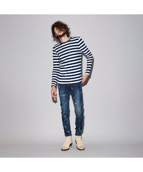 NO ID.(ノーアイディ)の「【NO ID.】Bicule Lamb Pile Border Crew-Neck Pullover / ビキューレ ラム パイル ボーダー クルーネック プルオーバー(ニット/セーター・メンズ・ホワイト×ブラック/グレー系その他/ホワイト×ネイビー/ブラック系その他3・2/3/1)」の15枚目の写真