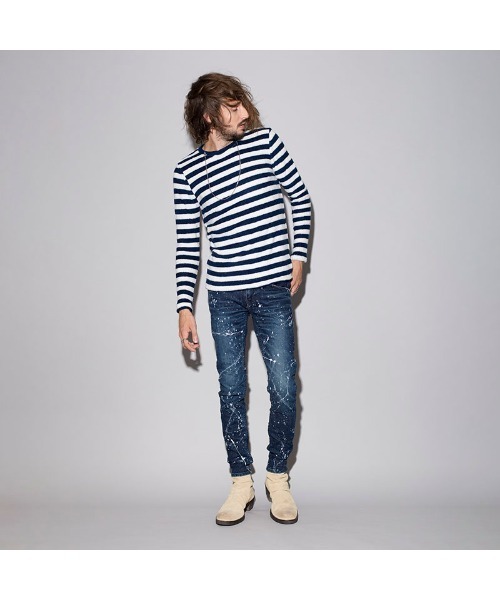 NO ID.(ノーアイディ)の「【NO ID.】Bicule Lamb Pile Border Crew-Neck Pullover / ビキューレ ラム パイル ボーダー クルーネック プルオーバー(ニット/セーター・メンズ・ホワイト×ブラック/グレー系その他/ホワイト×ネイビー/ブラック系その他3・2/3/1)」の16枚目の写真