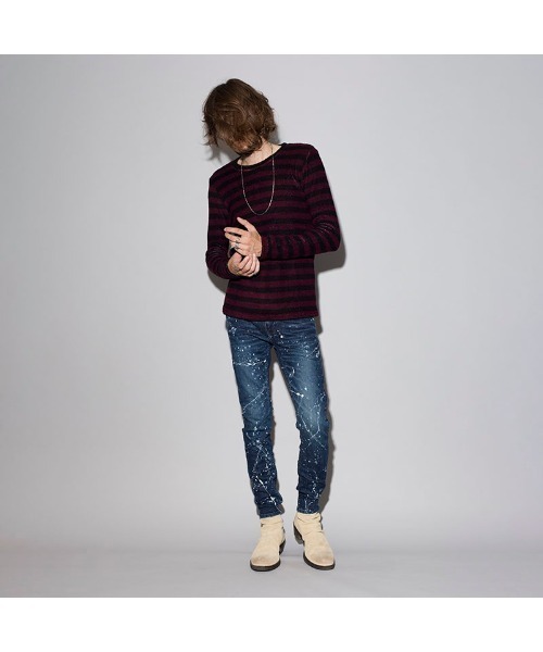 NO ID.(ノーアイディ)の「【NO ID.】Bicule Lamb Pile Border Crew-Neck Pullover / ビキューレ ラム パイル ボーダー クルーネック プルオーバー(ニット/セーター・メンズ・ホワイト×ブラック/グレー系その他/ホワイト×ネイビー/ブラック系その他3・2/3/1)」の22枚目の写真
