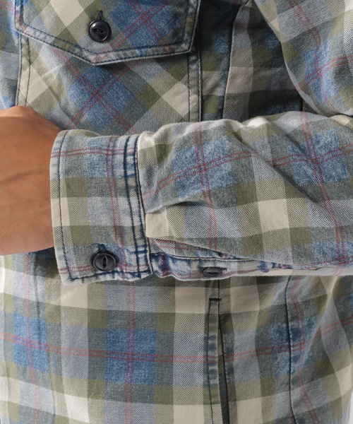 BAYFLOW(ベイフロー)の「ウラボアチェックシャツ(シャツ/ブラウス・メンズ・オレンジ/ブルー/グリーン・SMALL/MEDIUM/LARGE)」の19枚目の写真