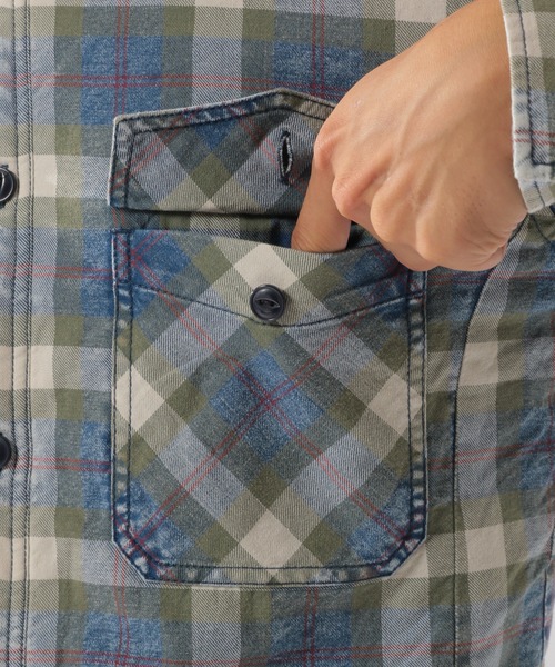 BAYFLOW(ベイフロー)の「ウラボアチェックシャツ(シャツ/ブラウス・メンズ・オレンジ/ブルー/グリーン・SMALL/MEDIUM/LARGE)」の22枚目の写真