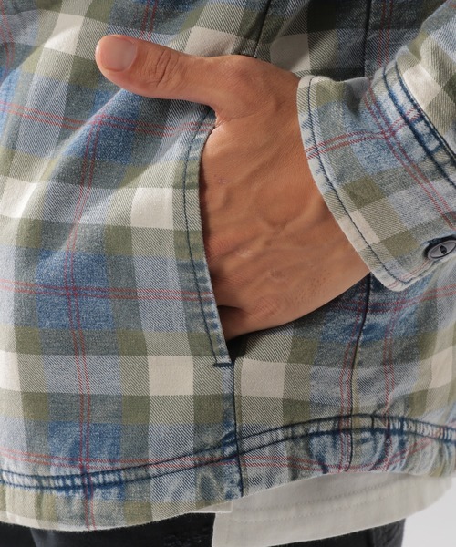 BAYFLOW(ベイフロー)の「ウラボアチェックシャツ(シャツ/ブラウス・メンズ・オレンジ/ブルー/グリーン・SMALL/MEDIUM/LARGE)」の9枚目の写真