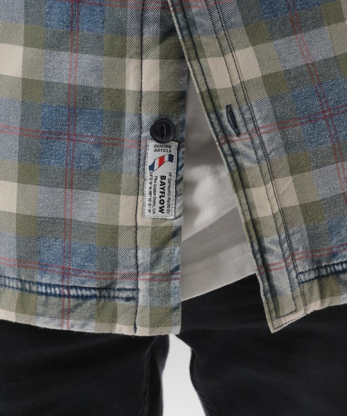 BAYFLOW(ベイフロー)の「ウラボアチェックシャツ(シャツ/ブラウス・メンズ・オレンジ/ブルー/グリーン・SMALL/MEDIUM/LARGE)」の7枚目の写真