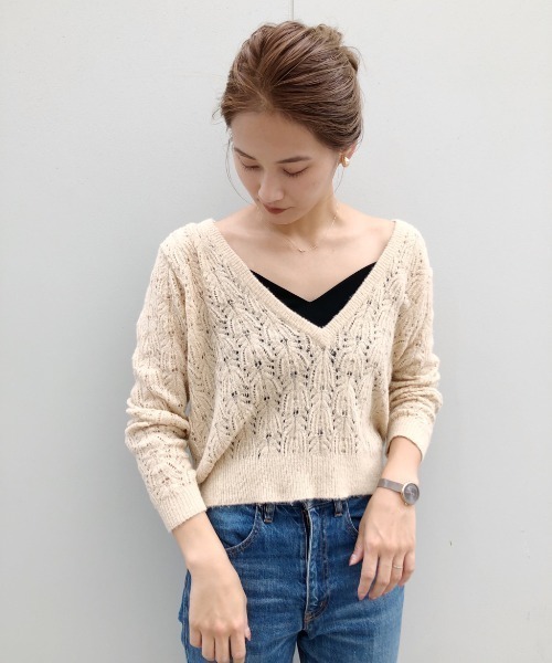 BEAUTY&YOUTH UNITED ARROWS - shenery 2way透かし柄編みニット SHENERY（シーナリー）の「2WAY透かし柄編みニット（ニット