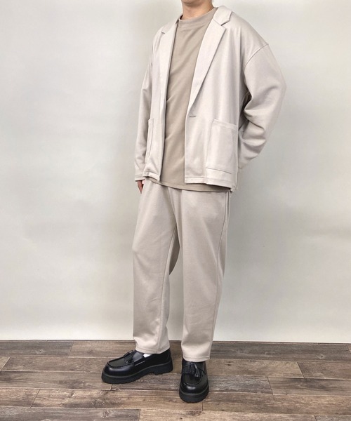 Beno（ビーノ）の「TCポンチジャージ / リラクシング ワイド テーパード イージー パンツ（スウェットパンツ・メンズ・ブラウン/ブラック/ネイビー/グレイッシュベージュ/ライトカーキ・L/M）」の6枚目の写真