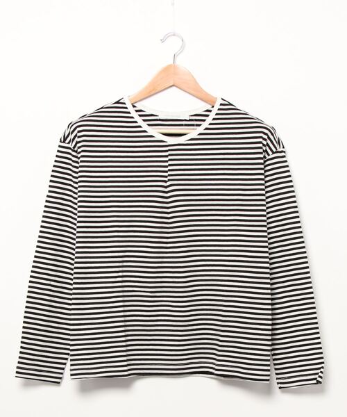 AMERICAN HOLIC（アメリカンホリック）の「フロントタックボーダーカットプルオーバー1　＊（Tシャツ/カットソー・レディース・ブラック/ネイビー・M/L）」の5枚目の写真