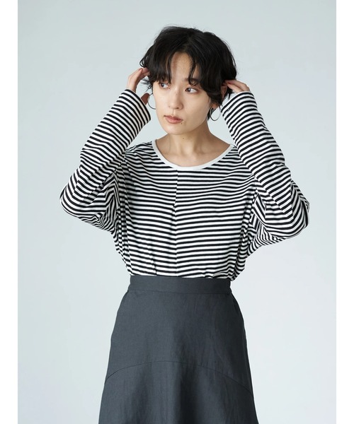 AMERICAN HOLIC（アメリカンホリック）の「フロントタックボーダーカットプルオーバー1　＊（Tシャツ/カットソー・レディース・ブラック/ネイビー・M/L）」の18枚目の写真