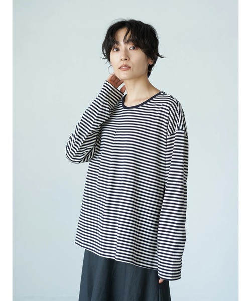 AMERICAN HOLIC（アメリカンホリック）の「フロントタックボーダーカットプルオーバー1　＊（Tシャツ/カットソー・レディース・ブラック/ネイビー・M/L）」の17枚目の写真