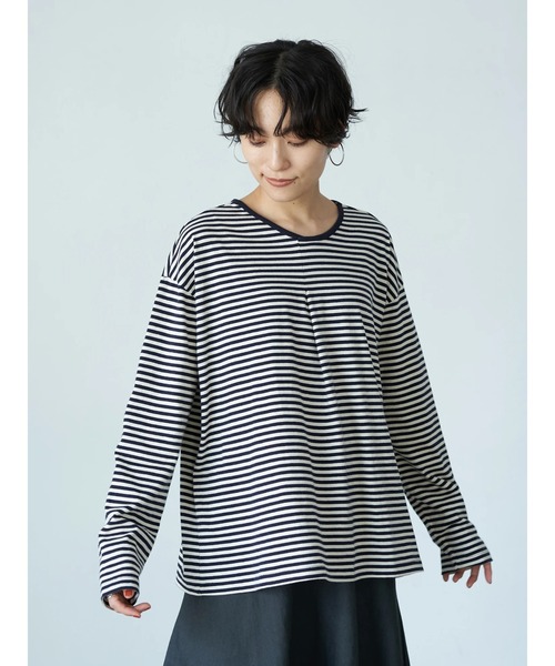 AMERICAN HOLIC（アメリカンホリック）の「フロントタックボーダーカットプルオーバー1　＊（Tシャツ/カットソー・レディース・ブラック/ネイビー・M/L）」の16枚目の写真