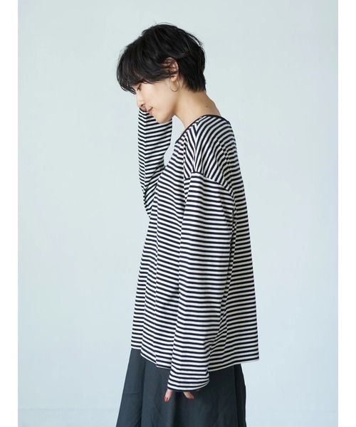 AMERICAN HOLIC（アメリカンホリック）の「フロントタックボーダーカットプルオーバー1　＊（Tシャツ/カットソー・レディース・ブラック/ネイビー・M/L）」の15枚目の写真