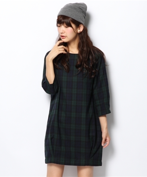 DISCOAT（ディスコート）の「【Discoat】チェックワンピース（ワンピース・レディース・レッド/グリーン・ﾌﾘ-）」の2枚目の写真