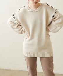 natural couture | ハンドステッチアクセントニット(ニット/セーター)