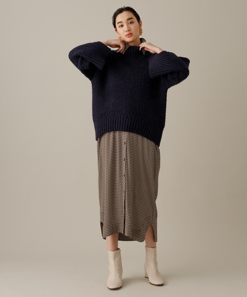 ADAM ET ROPE'（アダムエロペ）の「チャンキーニットプルオーバー（ニット/セーター・レディース・キナリ/ネイビー・FREE）」の7枚目の写真