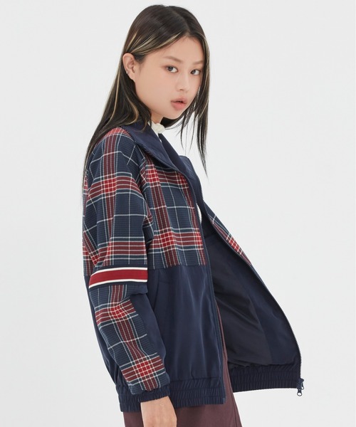 ROMANTIC CROWN（ロマンティッククラウン）の「【CHUPA CHUPS × ROMANTIC CROWN】CHECK JUMPER / チュッパチャップス × ロマンティッククラウン チェック ジャンパー（ブルゾン・メンズ・ネイビー/オートミール・SMALL/MEDIUM/LARGE）」の6枚目の写真