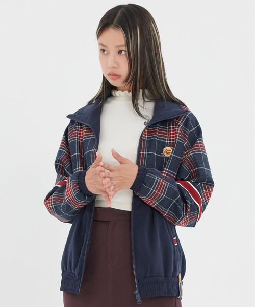 ROMANTIC CROWN（ロマンティッククラウン）の「【CHUPA CHUPS × ROMANTIC CROWN】CHECK JUMPER / チュッパチャップス × ロマンティッククラウン チェック ジャンパー（ブルゾン・メンズ・ネイビー/オートミール・SMALL/MEDIUM/LARGE）」の4枚目の写真