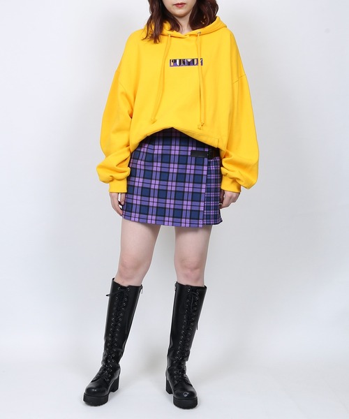 PUNYUS（プニュズ）の「チェック柄ラップミニスカート（スカート 