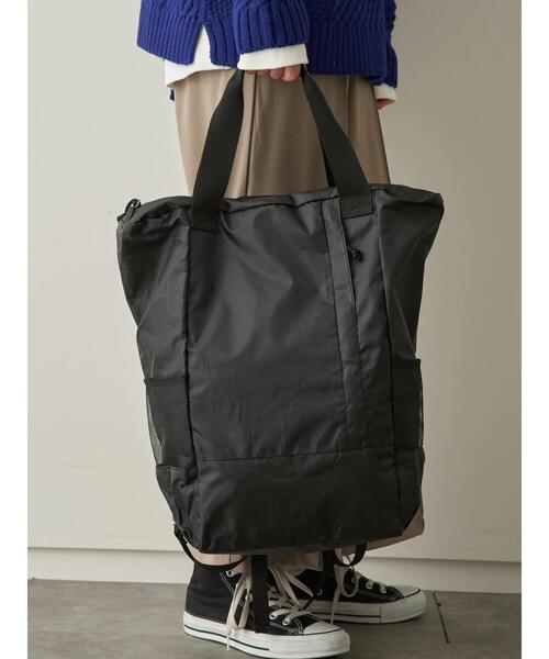 AMERICAN HOLIC（アメリカンホリック）の「パッカブル2WAYリップストップリュック　 ＊（トートバッグ・レディース・キャメル/ブラック/カーキ・FREE）」の7枚目の写真