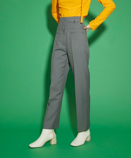 UNITED TOKYO(ユナイテッドトウキョウ)の「カマ―ベルトパンツ(その他パンツ・レディース・グレー/ミント・1/2)」の2枚目の写真