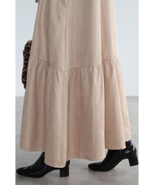 Bonjour Sagan（ボンジュールサガン）の「前後2way バンドカラーティアードワンピース（シャツワンピース・レディース・チャコールグレー/ブラック/ベージュ/ブラウン・FREE）」の13枚目の写真