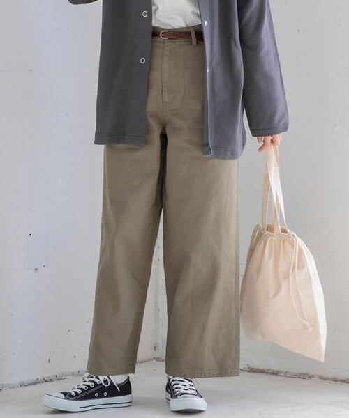 coen（コーエン）の「【WEB限定カラー/サイズ】ニュアンスカラーワイドパンツ#（その他パンツ・レディース・ピンク/ライム/オリーブ/ベージュ/ライトブルー/モカ・X-LARGE/LARGE/X-SMALL/SMALL/MEDIUM）」の3枚目の写真