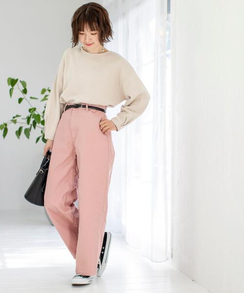 coen（コーエン）の「【WEB限定カラー/サイズ】ニュアンスカラーワイドパンツ#（その他パンツ・レディース・ピンク/ライム/オリーブ/ベージュ/ライトブルー/モカ・X-LARGE/LARGE/X-SMALL/SMALL/MEDIUM）」の13枚目の写真