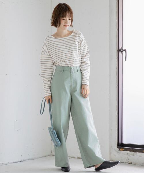 coen（コーエン）の「【WEB限定カラー/サイズ】ニュアンスカラーワイドパンツ#（その他パンツ・レディース・ピンク/ライム/オリーブ/ベージュ/ライトブルー/モカ・X-LARGE/LARGE/X-SMALL/SMALL/MEDIUM）」の7枚目の写真