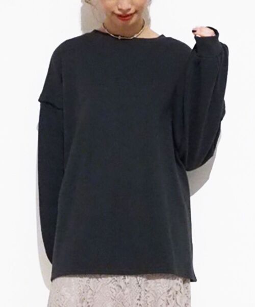 MAJESTIC LEGON(マジェスティックレゴン)の「2wayロングスウェット(スウェット・レディース・ベージュ/ブラック/アイボリー/ピンクベージュ・SMALL/MEDIUM)」の11枚目の写真