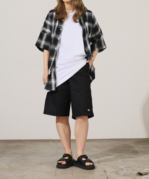 DICKIES 13【38】ワークショーツ ペイズリー ウエストコースト 紺 Dickies ディッキーズ 13oz 13inch pocket work shorts Loose