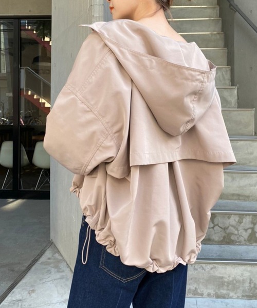 one after another NICE CLAUP（ワンアフターアナザーナイスクラップ）の「ベーシックマウンテンパーカー（マウンテンパーカー・レディース・アイボリー/ブラック/ブラック系その他/ラベンダー/ベージュ・FREE）」の4枚目の写真