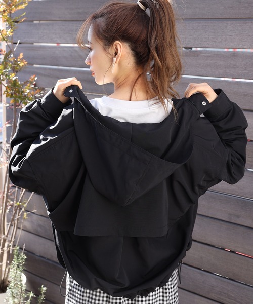 美品♡STYLE DELI バックレースアップブルゾン マウンテンパーカー 黒 STYLE DELI（スタイルデリ）の「バックレースアップブルゾン（ブルゾン