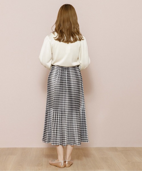 flower（フラワー）の「フレアプリーツスカート（スカート・レディース・ブラック/アイボリー・FREE）」の8枚目の写真