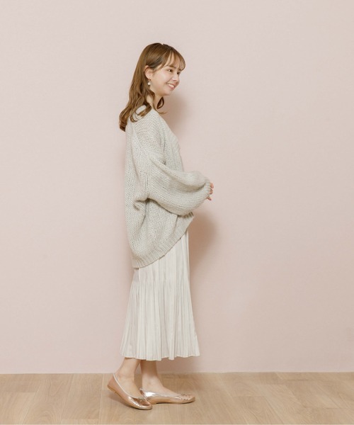 flower（フラワー）の「フレアプリーツスカート（スカート・レディース・ブラック/アイボリー・FREE）」の12枚目の写真