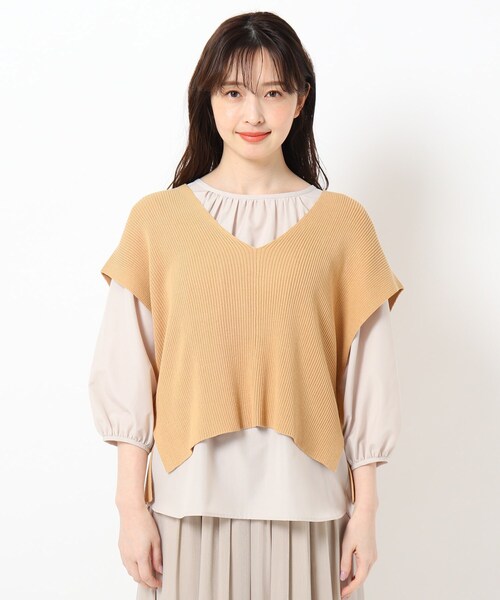 THE SHOP TK （ザ ショップ ティーケー ）の「◆ニットショートベスト（ベスト・レディース・ライトベージュ/オリーブ/ブラック・12/13）」の10枚目の写真
