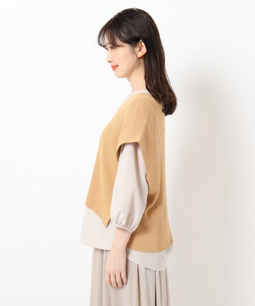 THE SHOP TK （ザ ショップ ティーケー ）の「◆ニットショートベスト（ベスト・レディース・ライトベージュ/オリーブ/ブラック・12/13）」の7枚目の写真